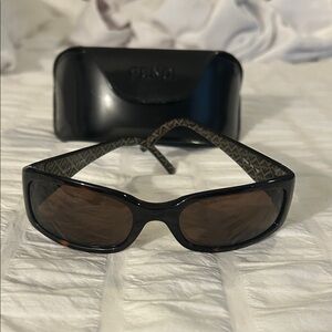 Fendi Brown and Black Sunglasses with Case.